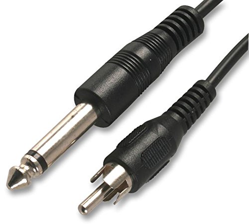 PRO SIGNAL PSG03269 6.35mm (1/4") Mono Jack Plug to Phono (RCA) Plug Lead, 1.8m Black