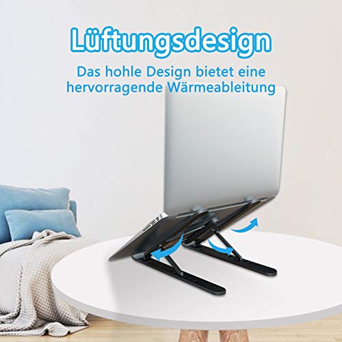 cshare Laptop Ständer, 6 Stufen der Höhenverstellung Notebook Ständer,Tragbarer Multi-Winkel Einstellbar Faltbar Rutschfester Halterung für MacBook Air/Pro,Lenovo,Tablets,HP,Kindle von 7-17 Zoll,ABS