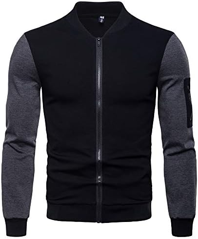 SSMENG Mens Lightweight Jackets Fashion Winter Warm-up Coat Casual Outdoors Full-Zip Baseball Jackets Overcoat Tops