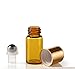 SIMPLE-E Set of 10 Refillable Amber 5ml (5PCS) 1/6oz + 3ML (5PCS) Roll on Glass Bottle for Essential Oil - Empty Aromatherapy Perfume Bottles with Metal Roller Ball + FREE Pipette Dropper