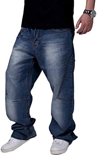 Hanglin Trade Men's Loose Jeans Hip Hop Baggy Denim Pants