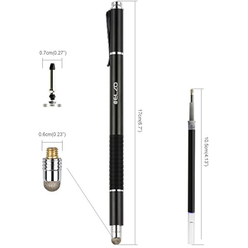 Elzo 3 In 1 Capacitive Disc Stylus Gel Pen Combo 2 Pcs 4 Replaceable