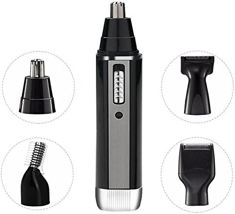 Nose Hair Trimmer, 4 in 1 USB rechargeable Electronic Nose Ear Hair Trimmer Eyebrow Trimmer, Sideburn and Beard Trimmer, Waterproof Stainless Steel Rotation Blade for Men and Women