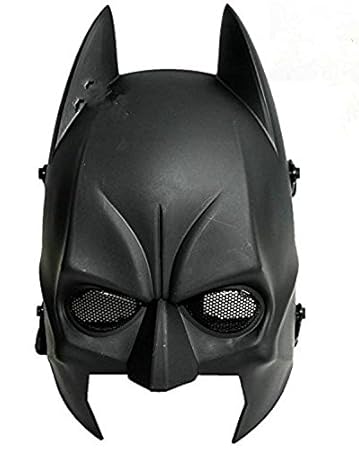 WorldShopping4U Tech-p Batman Maske Airsoft Cs Wargame Feld Halbkopfmaske Armee Cosplay Schablone Gang Schützen