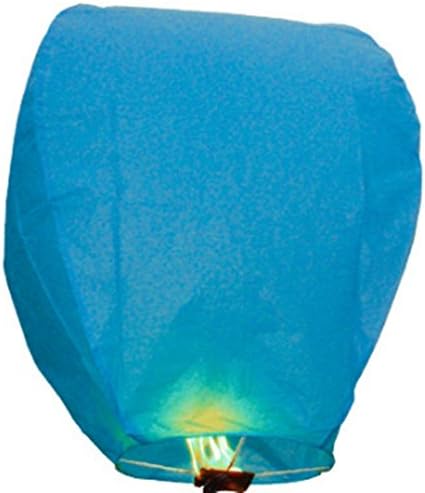 Rainbow Love 10 Pack Chinese Sky Lanterns Wish Balloon Wishing Lamp Wishing Light for Wedding Birthday Christmas Party (Blue)