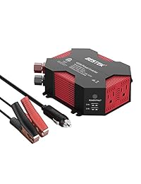 BESTEK   Inversor de corriente para auto de 12 V CC a 110 V CA, inversor de onda sinusoidal modificada con 3 salidas de CA y 4 puertos USB