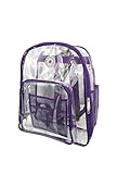 Super Heavy Duty Clear Backpack Durable 0.5mm Vinyl Completely See Through Daypack 17