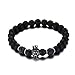Mengpa Mens Womens Beaded Bracelets Stone Lava Rock Lion Head Crown Healing Energy