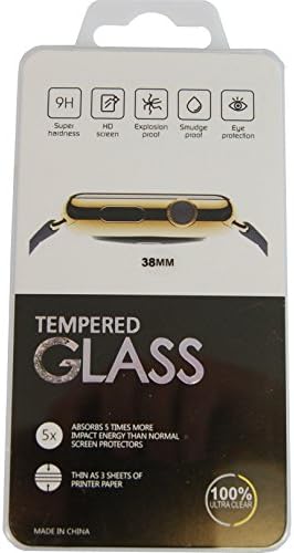2 PCS Apple Watch 38mm Screen Protector 9H Hardness Multi-layer Tempered Glass Full Coverage Screen Protector Easy-Install Clear Premium HD Invisible Anti-Bubble Film 2 PACK