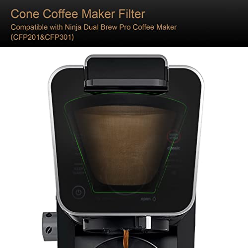 Reusable Coffee Filter for Ninja Coffee Maker, 2 Pcs 4 cone Coffee