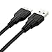 Carebol Super Speed USB 3.0 Cable - A-Male to Micro-B for External Hard Drives, for Galaxy S5, Note 3,Note Pro 12.2 Charge and Data Sync Cord, Camera, Hard Drive and More 10cm Black