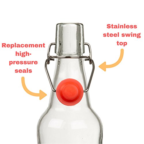 Swing Top Glass Bottles Brewing Bottles for Kombucha, Beer, Kiefer 16
