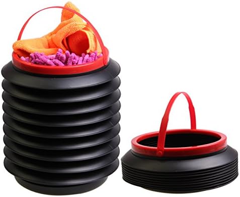 Car Bucket Portable Folding Foldable Collapsible Water Carrier Trash Bin Multifunction Box for Fishing Camping Hiking Outdoor 1 Gal (1)