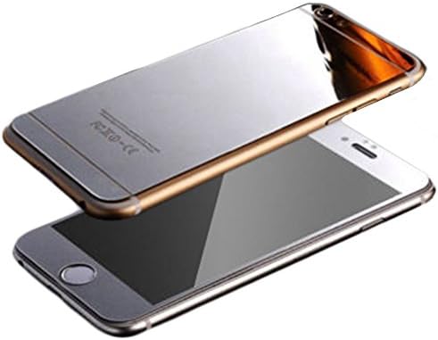 For iPhone 6 Plus Mirror Film, MobilePick Full Body [Front &amp; Back] Colored Tempered Glass Screen Protector Decal Skin Sticker for Apple iPhone 6 Plus / 6S Plus 5.5inch (Silver)