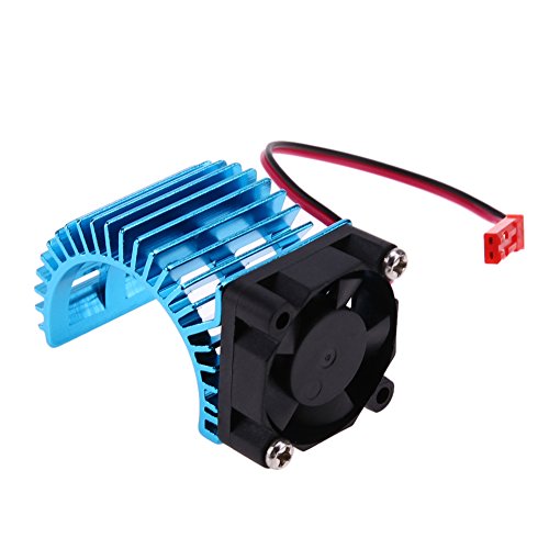 Chinatera RC Car 1:10 Accessories Motor Heat Sink Radiator With Cooling Fan for 1/10 HSP RC Car 540/550/3650/3660/3674 (For 540/550/3650/3660/3674, Blue)