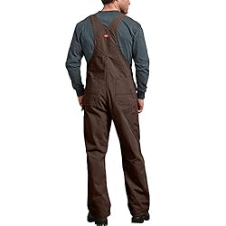 Dickies mens Bib Overalls, Rinsed Timber, 38W x 30L