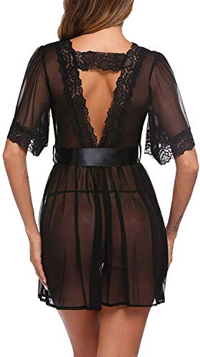 Loalirando-Camicie-da-Notte-con-Cintura-Donna-Lingerie-in-Pizzo-Babydoll-Accappatoio-da-Donna-Abito-da-Notte-Perizoma-Donna-Sexy-Hot