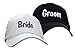 ThisWear Bride and Groom Embroidered Wedding Caps Hat Set Multicolored