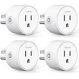 Smart Outlet Works with Google Assistant IFTTT for Voice Control, Teckin Mini Smart Plug Wifi Socket with Timer Function, No Hub Required, White 4 pack Upgrade Version
