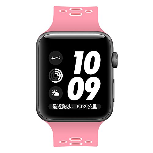 Pantheon Apple Watch Silicone Replacement Band, Sport Edition by, Strap fits the 38mm or 42mm Apple Watch 1, 2, 3 and Nike edition - Square Hole (42MM)