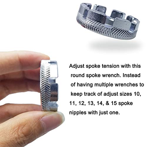 SINYUM 4 Pack Bike Spoke Tool Bicycle Spoke Wrench Cycling Pocket Tools 6 in one Bike Rim Correct Kit