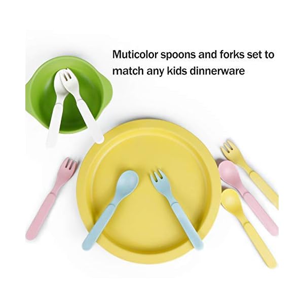 Bamboo-Kids-Spoons-Forks-Set-for-Baby-Feeding-Dinnerware-Utensils-Pack-for-Children-Dishwasher-Safe-Natural-Tableware-Plastic-Free-Set-of-10 Bamboo Kids Spoons & Forks Set for Baby Feeding - Dinnerware Utensils Pack for Children, Dishwasher Safe - Natural Tableware, Plastic Free, Set of 10