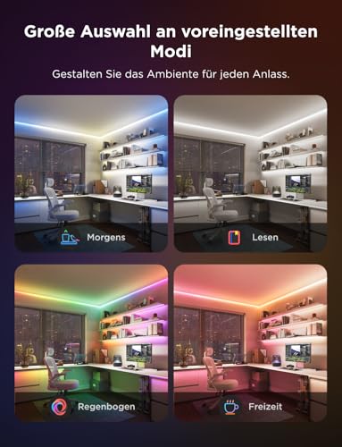 Govee COB Strip Light Pro 3 m, Smart LED Strip RGBIC with Warm White, 3780 LEDs Strip 1350 lm Compatible with Alexa, Google Assistant and Matter, Cuttable Fairy Lights with Music Sync for Bedroom