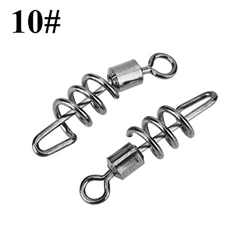Alomejor 50 stücke Angeln Wirbel Edelstahl Drehwirbel Angeln terminal Tackle # 4, 6, 8, 10, 12(10#) – Bild 7