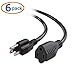 [UL Listed] Cable Matters 6-Pack 16 AWG Heavy Duty 13A Short Power Extension Cord 1 ft in Black, (Power Cord Extension / 3 Prong Extension Cords, NEMA 5-15P to NEMA 5-15R)