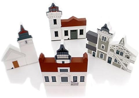 Cats Meow Village Laser Cut Lighthouse Set / 4,", Wood, Set of 4 Retired, Collectible Buildings, Laser Cut Lh