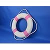 Decorative-White-Lifering-with-Pink-Bands-15-Life-Ring-Decor-Beach-Decor