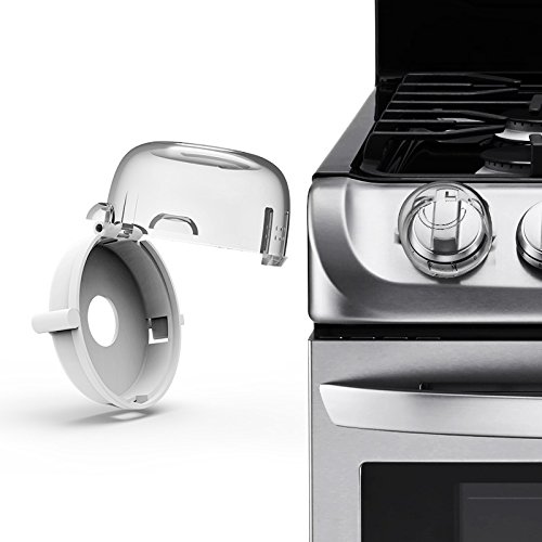 Oven & Stove Knob Covers :: Upgraded Version Clear View Easy Set-up Universal Design by Hombae :: Baby Child Toddler Kitchen Safety (2 PCs Set)