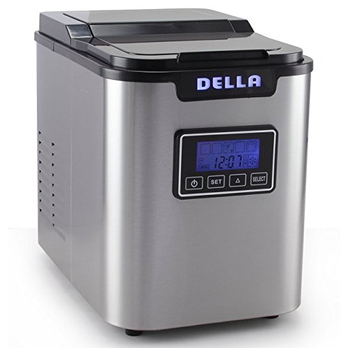 UPC 846183161707, Della Electric Ice Maker Machine Express 26lbs/ Day with LCD Display Clock, Timer, Status -Stainless Steel