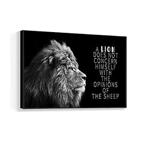 Framed Canvas Wall Art for Living Room, Bedroom Black and White Beast Canvas Prints for Home Decoration Ready to Hanging - 16x24 inches