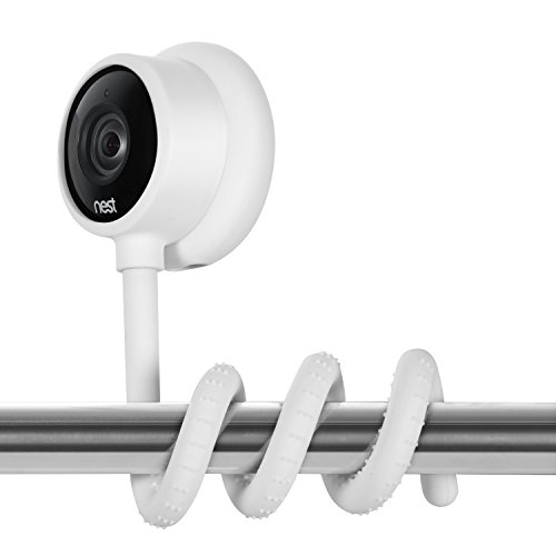 Wasserstein Versatile Twist Mount for Nest Cam Indoor, Flexible Gooseneck-Like Mount for Nest Indoor Camera - Attach Your Nest Cam Indoor Wherever You Like Without Tools or Wall Damage (White)