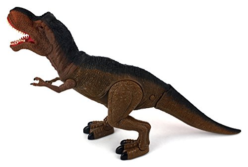 Dinosaur Planet T-Rex Battery Operated Remote Control Walking Toy Dinosaur Figure w/ Shaking Head, Walking Movement, Light Up Eyes and Sounds