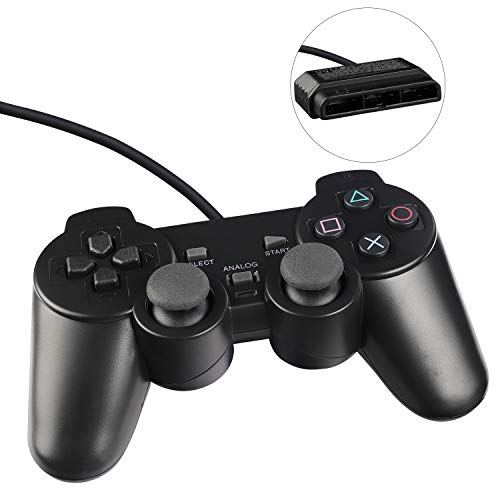 Hangfa Wired PS2 Game Controller Double Shock Gamepad for Playstation 2 by Hangfa (PS2 Black)