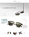 LUENX Men Semi Rimless Polarized Sunglasses Grey Green Lens Tortoise Retro Frame 51MM