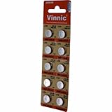 10 x Vinnic Size LR54 V389 389 AG10 L1131 Alkaline Watch Battery