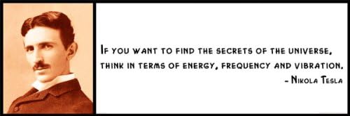 Vinylz Art Wall Quote - Nikola Tesla -If You Want to find The Secrets of The Universe, Think in Terms of Energy, Frequency and Vibration