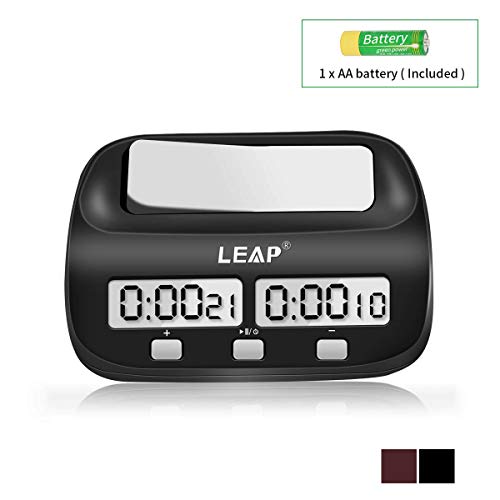 LEAP Chess Clock Digital Chess Timer Professional for Board Games Timer with Alarm Function Black (Official Store) - Thumbnail 6