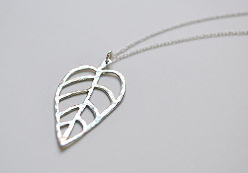 Hammered Sterling Silver Leaf Necklace