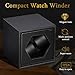 floureon Automatic Watch Winder for Two Watches Dual Watch Winder, Wooden Winder Box Display Double with Two Cushion Holders for Automatic Watches Compact Design Noise-Isolating (Black)