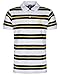 Sergio Tacchini Men's Ealing Striped Polo T Shirt White / Navy / Yellow