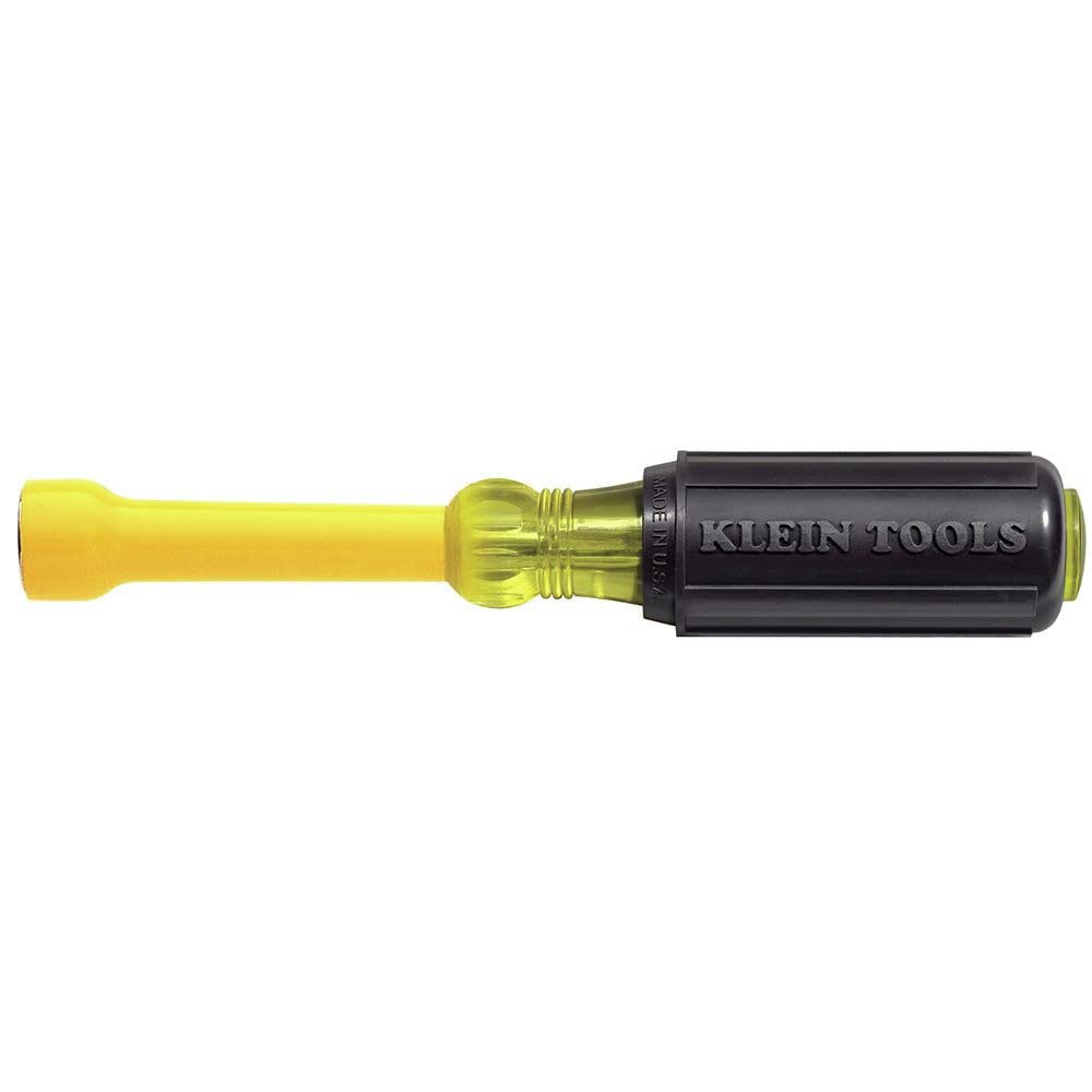 Hollow Shaft Nut Driver, 9/16-Inch Coated Shaft Klein Tools 640-9/16, Yellow
