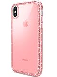 DAUPIN Compatible for iPhone Xs Max Phone Case Colorful Luxury Sparkle Glitter Bling Cover Slim Thin Clear Cases for Women Girls for iPhone Xs Max 6.5 Inch 2018 (Rose Gold)