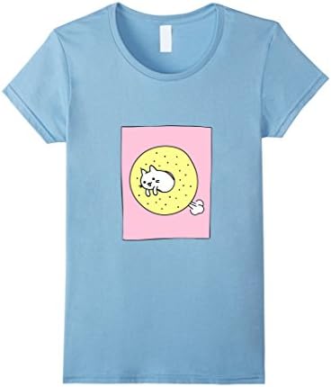 Womens Super Cute Farting Cat Shirt - Super Cute Kawaii Cat Farting Large Baby Blue