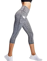 Pantalones de entrenamiento de cintura alta Neleus Yoga Capris Tummy Control para mujer