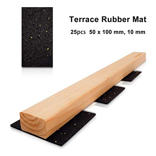 N/Y 25 Stück Terrassenpads - 5 x 10 cm (10 mm dick) Gummigranulat Gummiunterlage Diffusionssockel, Unterkonstruktionen… – Bild 3
