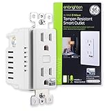 GE 14288 Enbrighten Z-Wave Plus Smart Receptacle, Works with Alexa, Google Assistant, Tamper-Resistant, 1 ZWave 1 Always On Outlet Hub Required, White